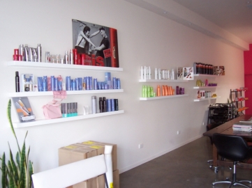 Display shelves with hidden pin supports